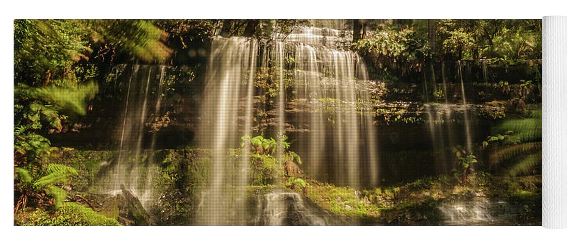 Waterfall Yoga Mat featuring the photograph Russell Falls 01 by Werner Padarin