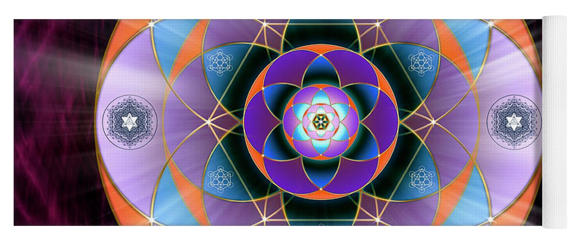 Endre Yoga Mat featuring the digital art Sacred Geometry 733 by Endre Balogh