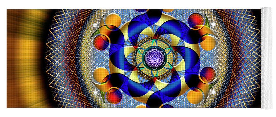 Endre Yoga Mat featuring the digital art Sacred Geometry 740 Number 1 by Endre Balogh