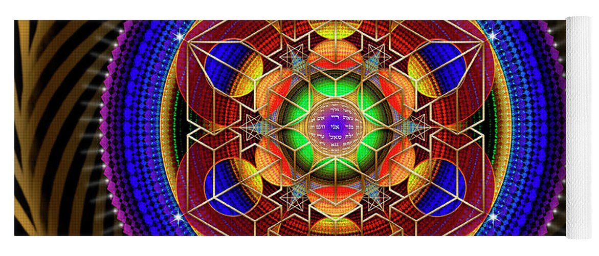 Endre Yoga Mat featuring the digital art Sacred Geometry 763 by Endre Balogh