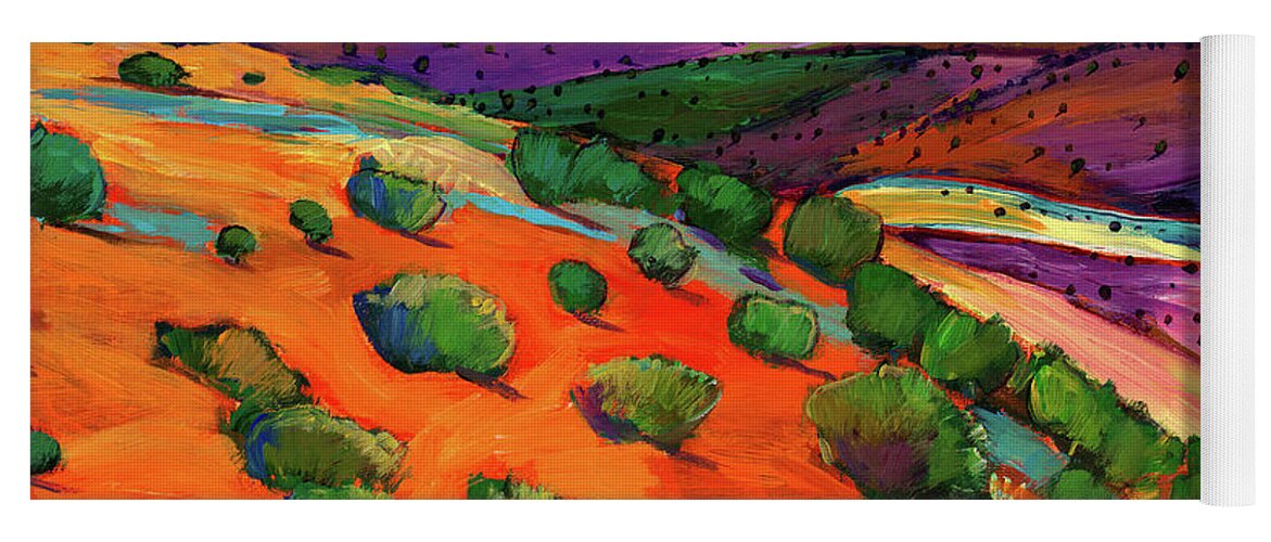 New Mexico Yoga Mat featuring the painting Sage Slopes by Johnathan Harris