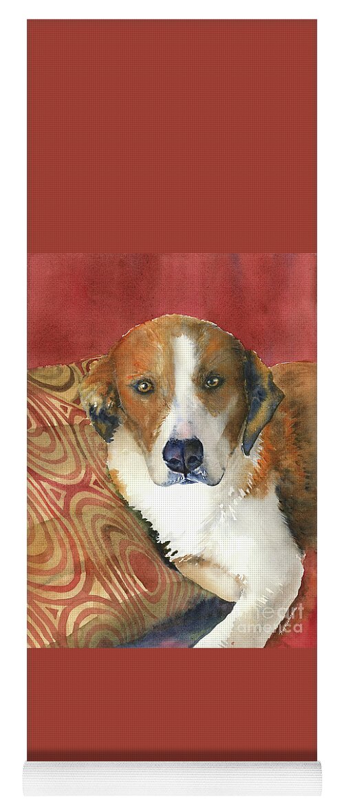 Dog Portrait Yoga Mat featuring the painting Sally by Amy Kirkpatrick