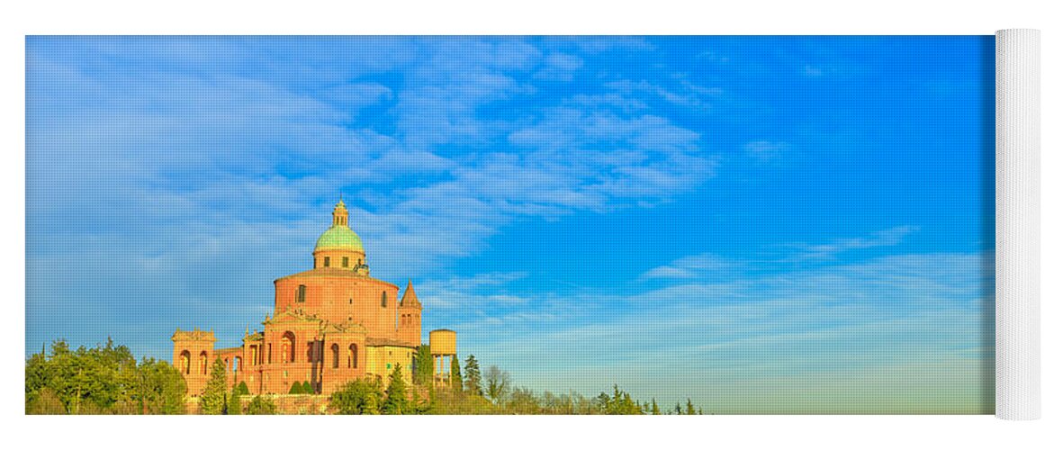 Bologna Yoga Mat featuring the photograph San Luca sanctuary landscape by Benny Marty