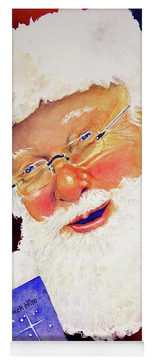Santa Yoga Mat featuring the painting Santa Knows by Brenda Beck Fisher