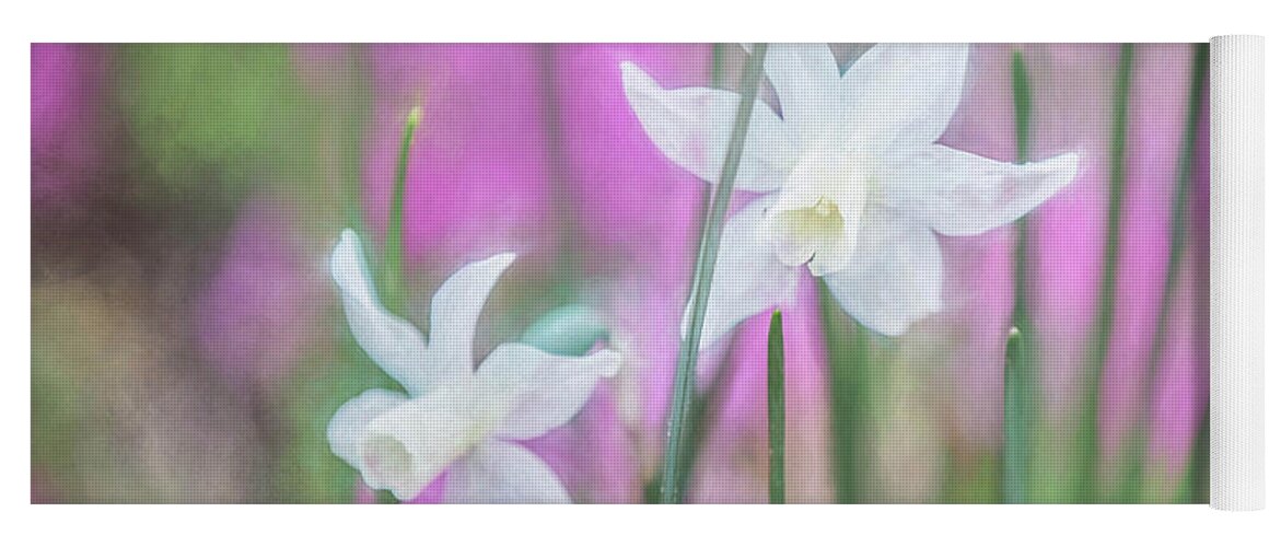 Flowers Yoga Mat featuring the photograph White Satin Daffodils by Kevin Lane