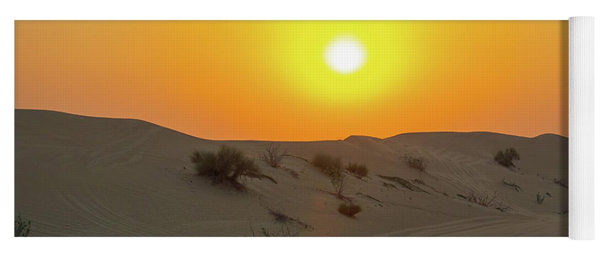 Sand Dunes Sunset Saudi Yoga Mat featuring the photograph Saudi Desert Sunset by Rocco Silvestri