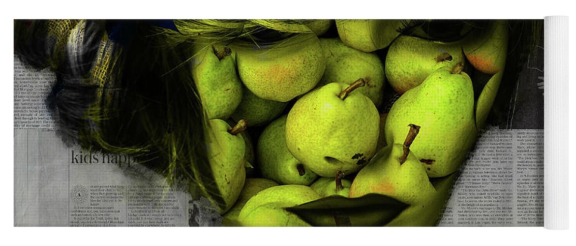 Woman Yoga Mat featuring the digital art Say it with pears by Gabi Hampe