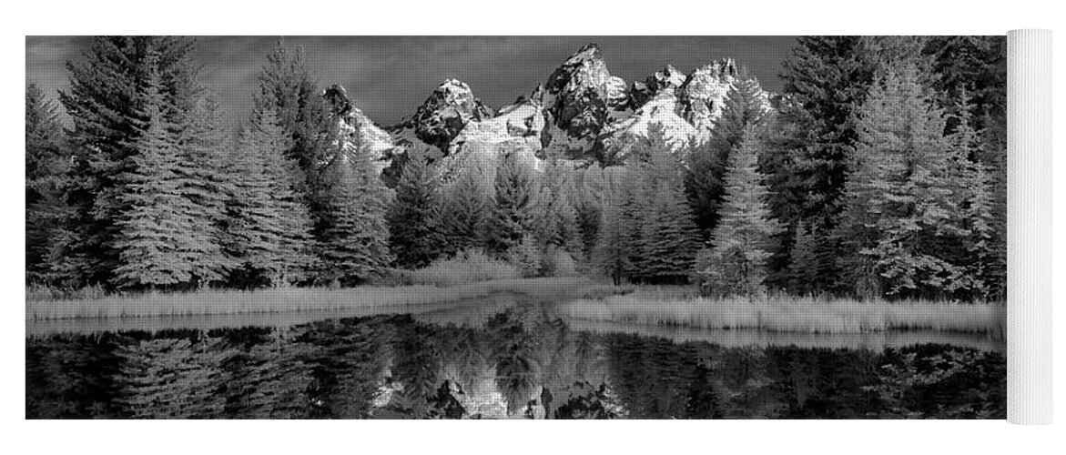Tetons Yoga Mat featuring the photograph Schwabachers Landing in the Tetons II by Jon Glaser