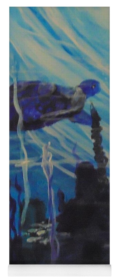 Acrylic Yoga Mat featuring the painting Sea Turtle by Saundra Johnson