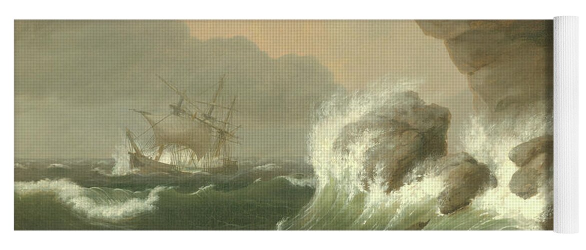 Seascape Yoga Mat featuring the painting Seascape, 1835 by Thomas Birch