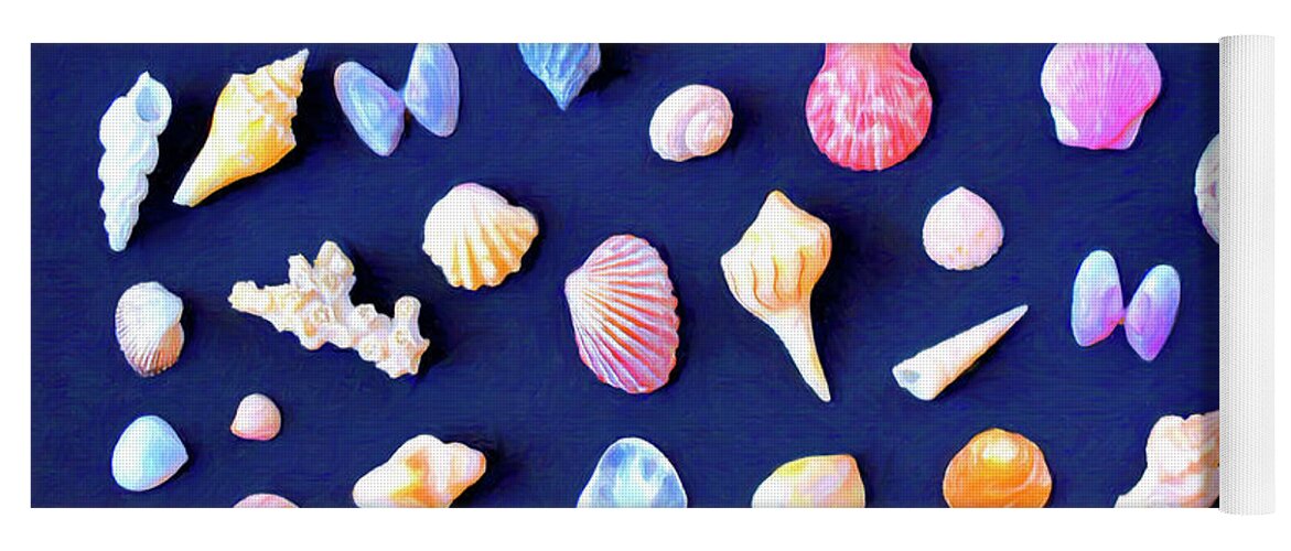Shells Yoga Mat featuring the painting Seashells by Dominic Piperata
