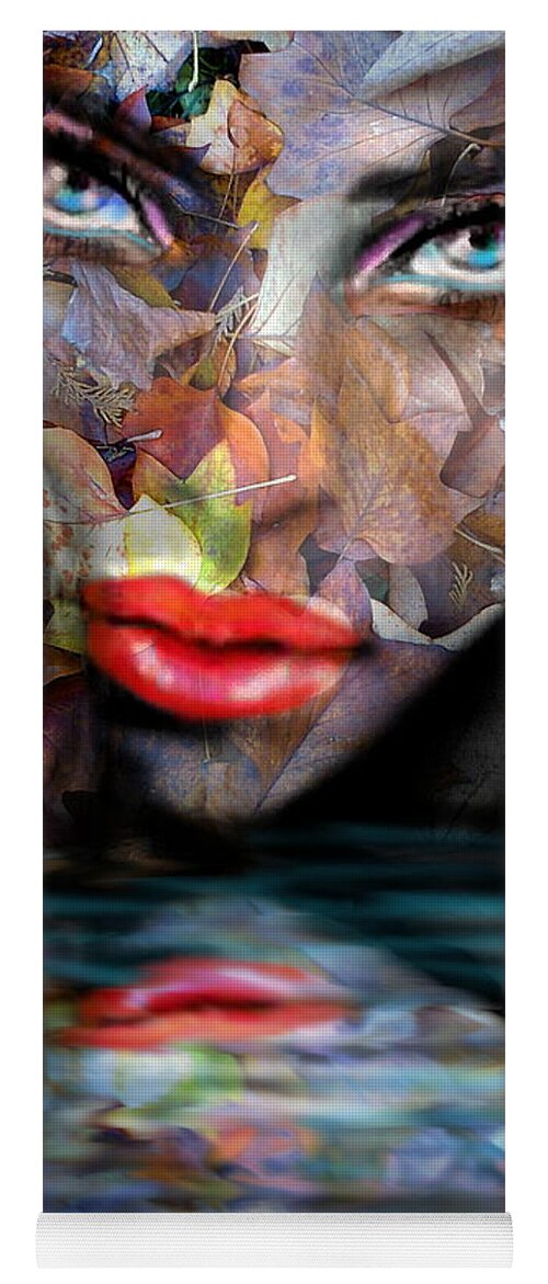 Angie Braun Yoga Mat featuring the painting Sensual Eyes Autumn Water by Angie Braun