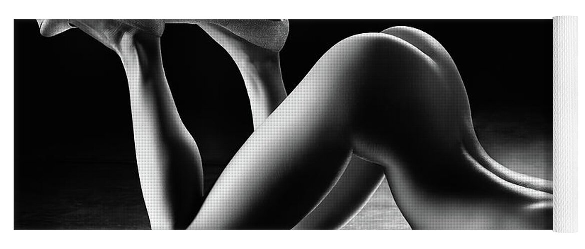 Woman Yoga Mat featuring the photograph Sensual nude body curves by Johan Swanepoel