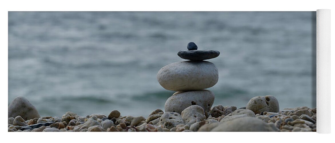 Rock Stacking Yoga Mat featuring the photograph Serenity 2 by Eric Hafner
