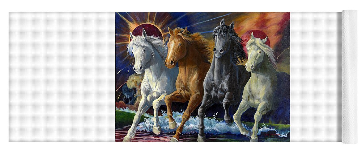Horses Yoga Mat featuring the painting Seven Seals by Cynthia Westbrook