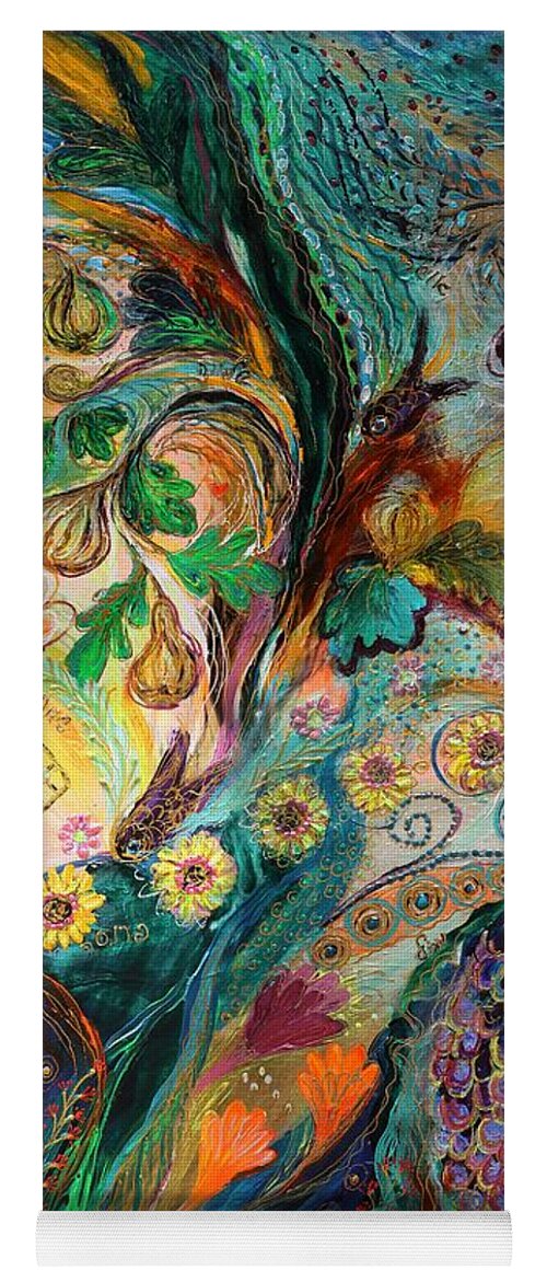 Jewish Art Yoga Mat featuring the painting Seven Spices of Holy Land I by Elena Kotliarker