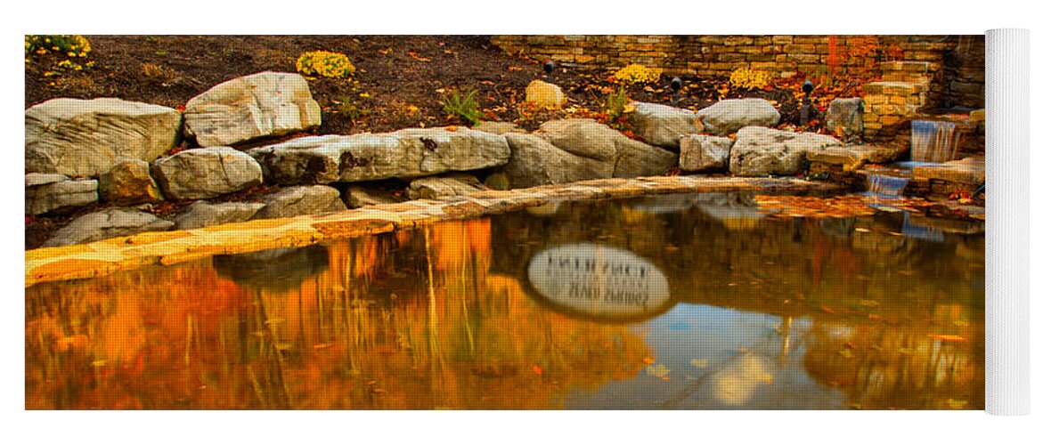 Seven Springs Yoga Mat featuring the photograph Seven Springs Entrance Fall Reflections by Adam Jewell