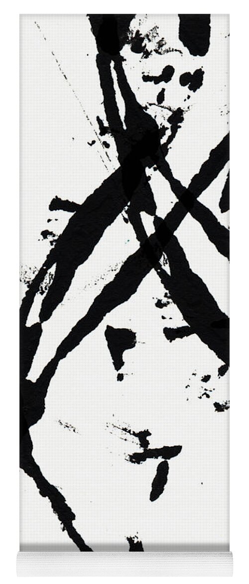 Abstract Yoga Mat featuring the painting Shadow Abstract 1- Art by Linda Woods by Linda Woods