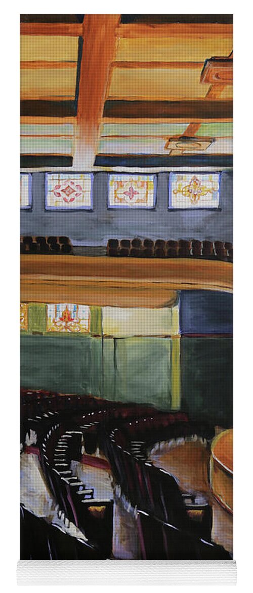 Drake Yoga Mat featuring the painting Sheslow Auditorium by Buffalo Bonker