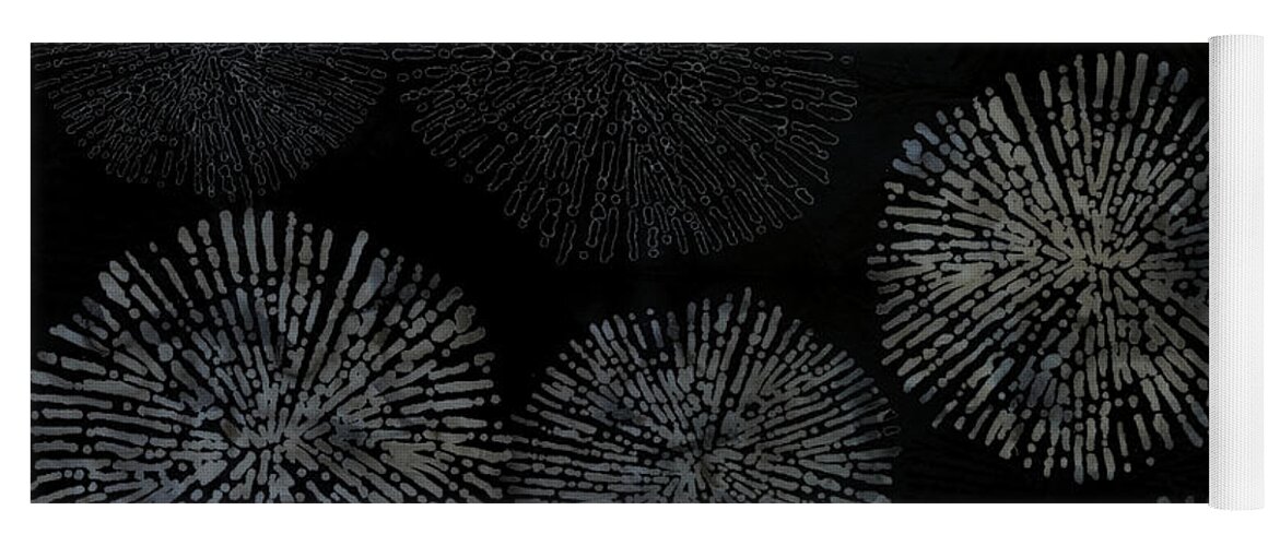 Shibori Yoga Mat featuring the digital art Shibori sea urchin burst pattern by Sand And Chi