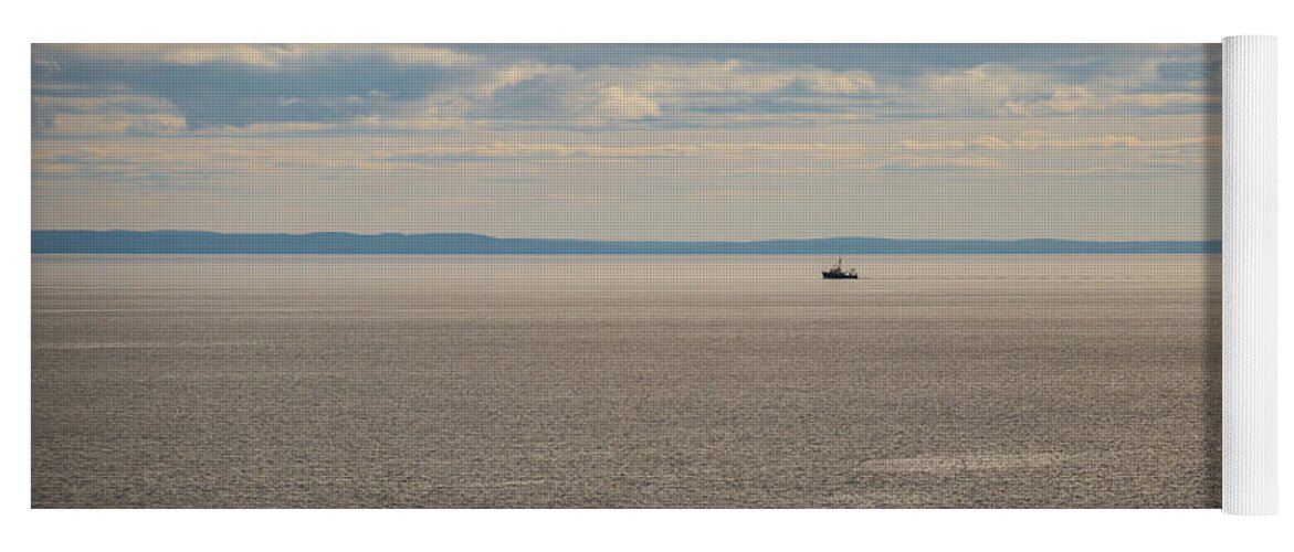 Ship Yoga Mat featuring the photograph Ship on the Horizon by Laura Smith