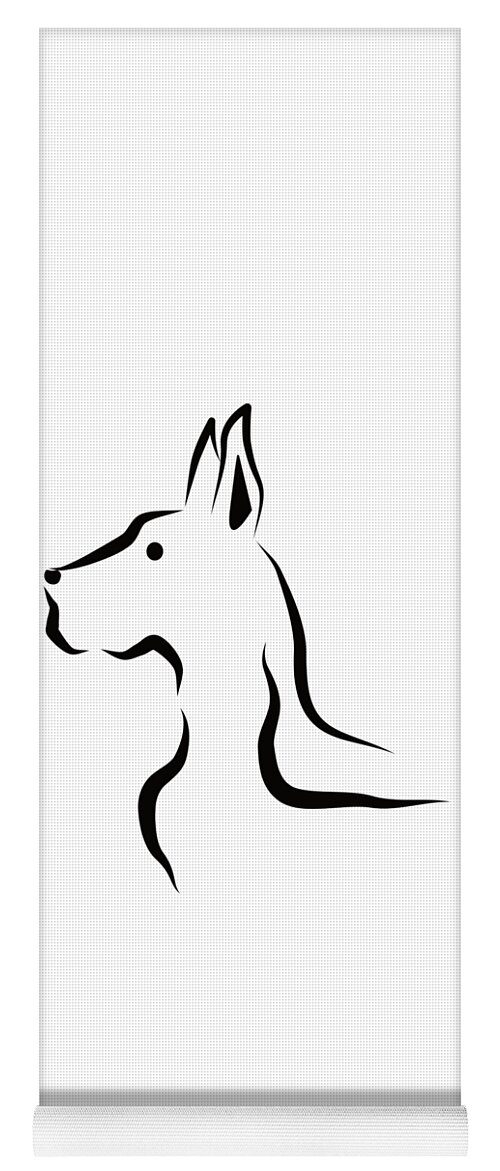 Dog Yoga Mat featuring the digital art Silhouette dog by Patricia Piotrak