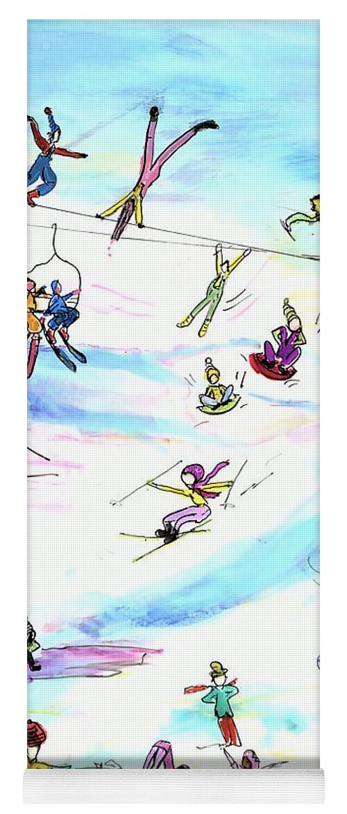 Orthopedic Injury Yoga Mat featuring the painting Ski Slopes 1 by Patty Donoghue