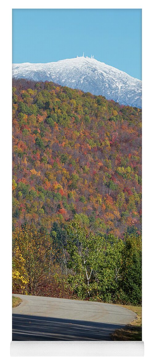 Snowy Yoga Mat featuring the photograph Snowy Autumn by White Mountain Images
