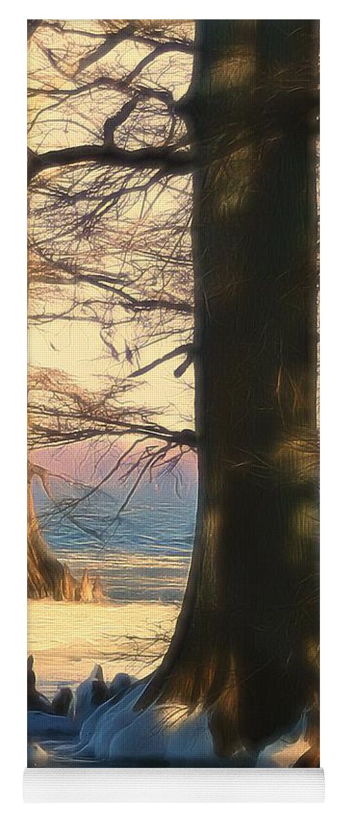 Reelfootlake Yoga Mat featuring the photograph Snowy Evening at Reelfoot Lake by Bonnie Willis