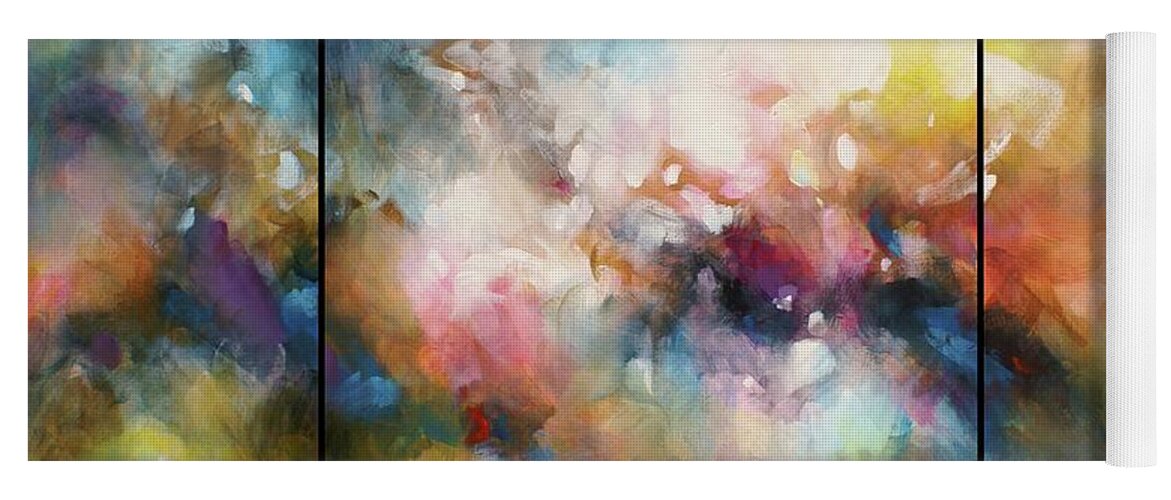Abstract Yoga Mat featuring the painting Soft by Michael Lang