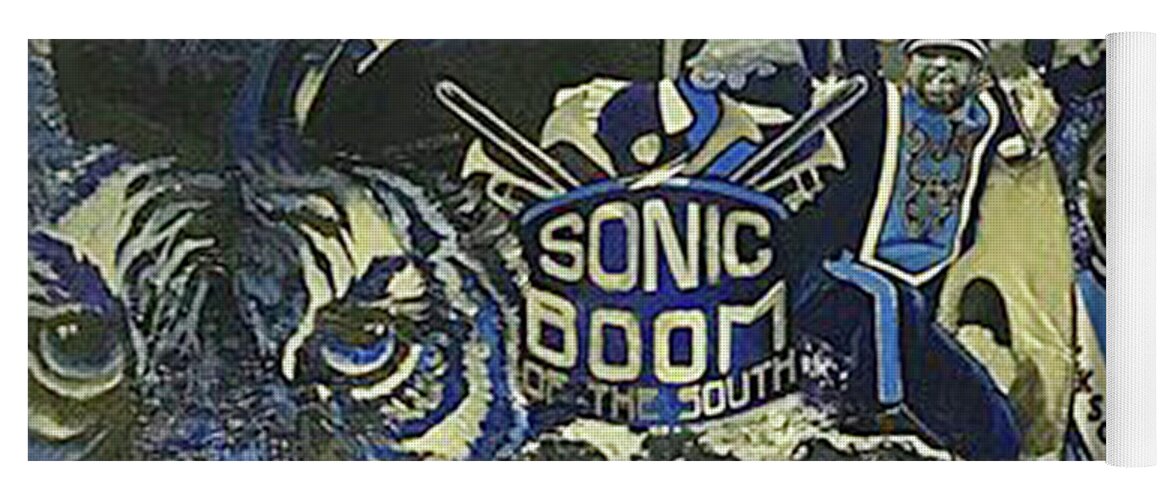 Jsu Sonic Boom Yoga Mat featuring the painting Sonic Boom by Femme Blaicasso