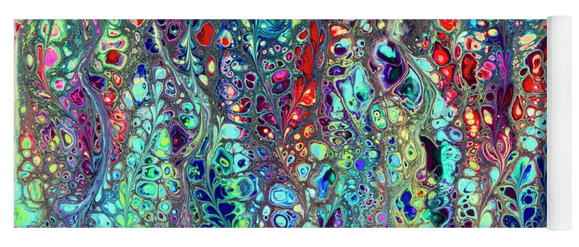 Poured Acrylics Yoga Mat featuring the painting Sorcerer's Garden by Lucy Arnold