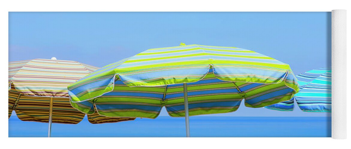 Beach Umbrella Yoga Mat featuring the photograph Southern California Summer by Joseph S Giacalone
