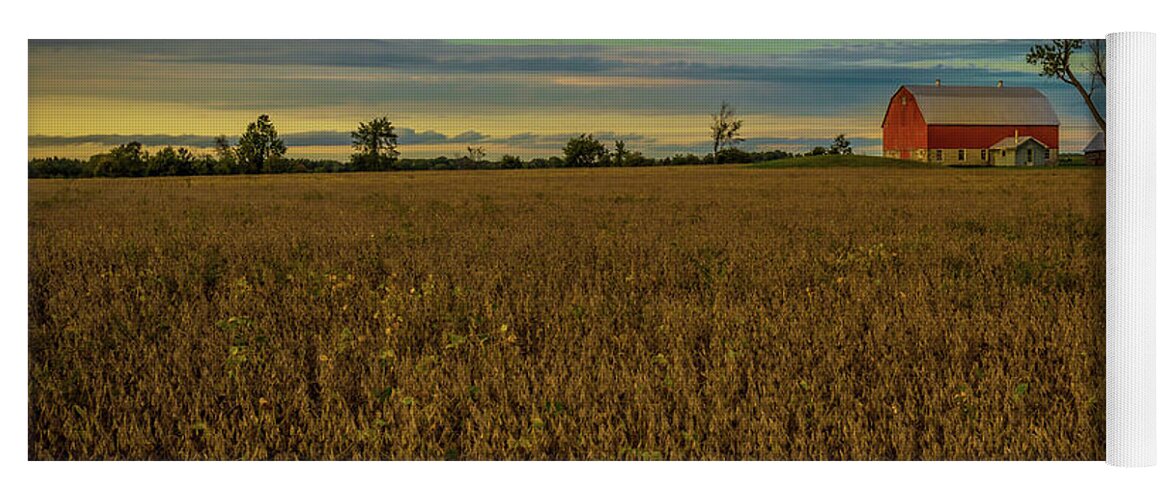 Agriculture Yoga Mat featuring the photograph Soybean Sunset by Roger Monahan
