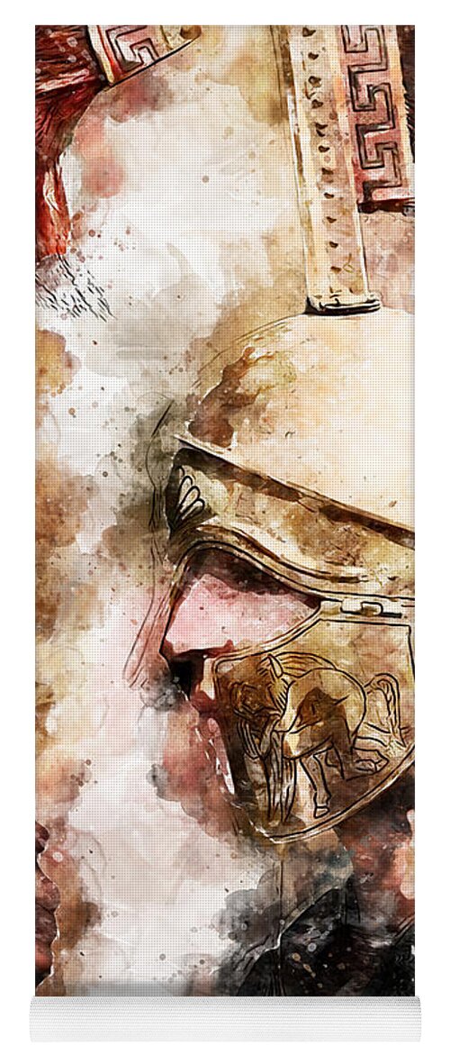 Spartan Warrior Yoga Mat featuring the painting Spartan Hoplite - 29 by AM FineArtPrints