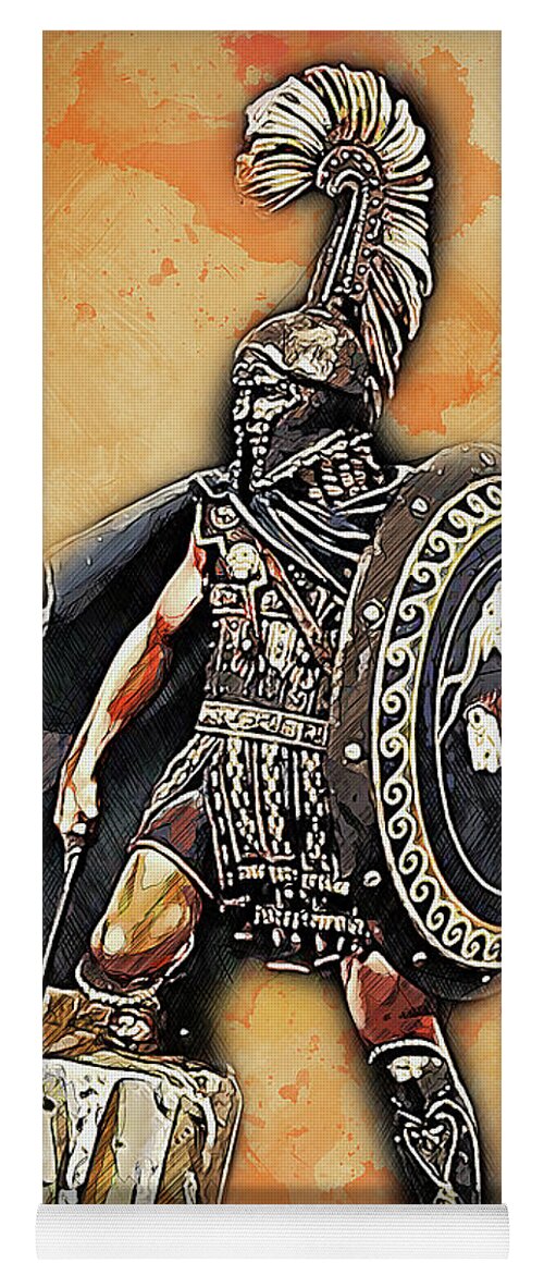 Spartan Warrior Yoga Mat featuring the painting Spartan Hoplite - 36 by AM FineArtPrints