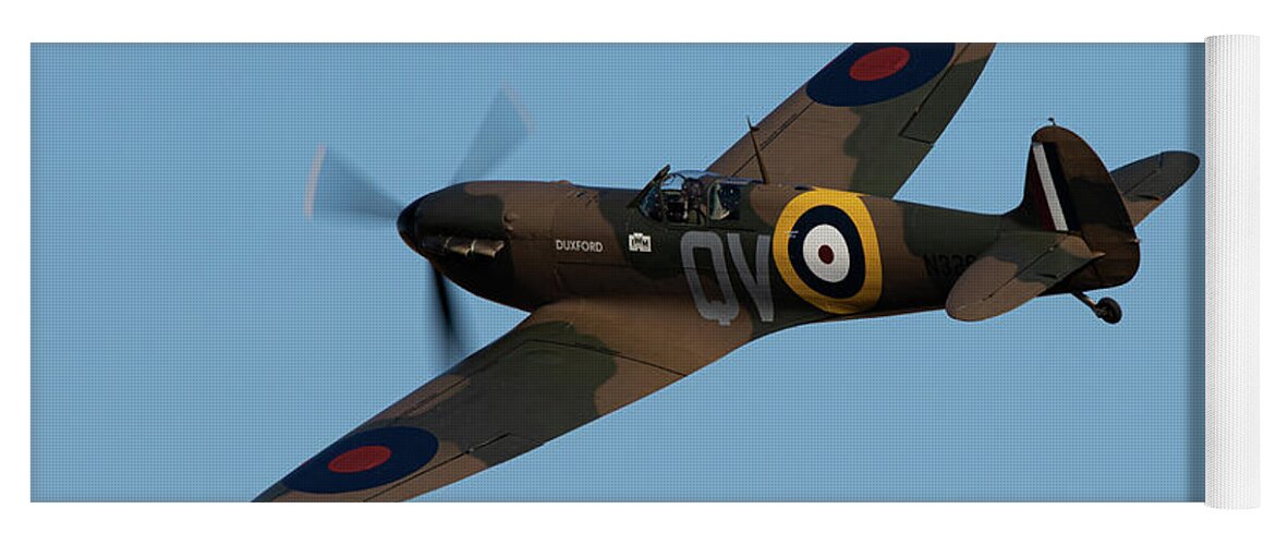 Spitfire N3200 Yoga Mat featuring the photograph Spitfire N3200 by Airpower Art