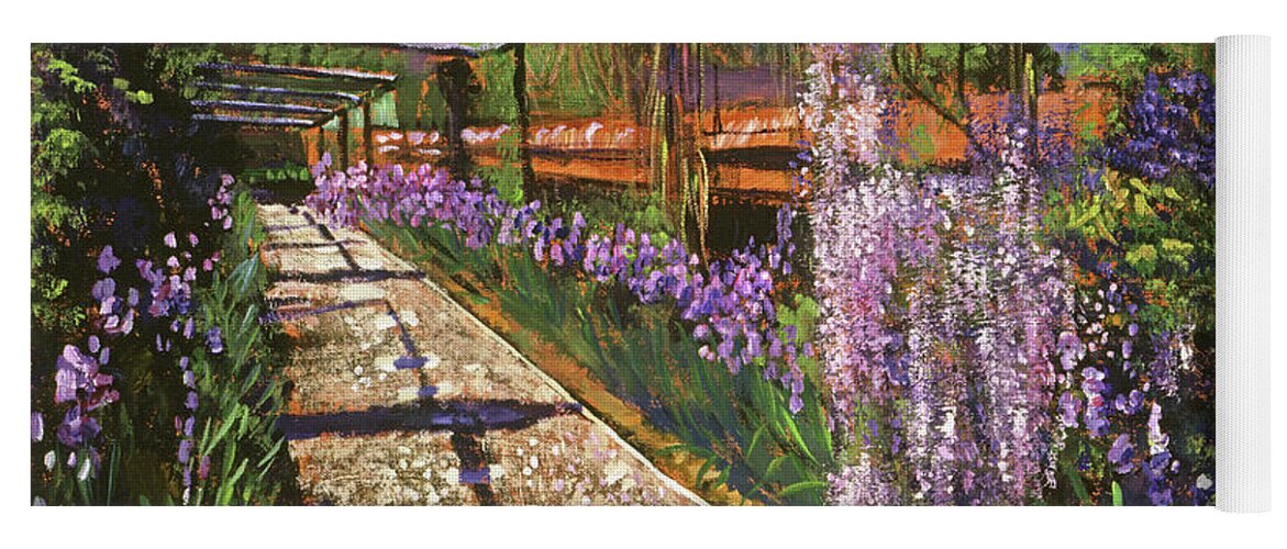 Gardens Yoga Mat featuring the painting Spring Garden Wisteria by David Lloyd Glover