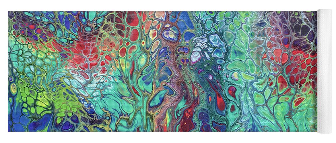 Poured Acrylic Yoga Mat featuring the painting Spring Rush by Lucy Arnold