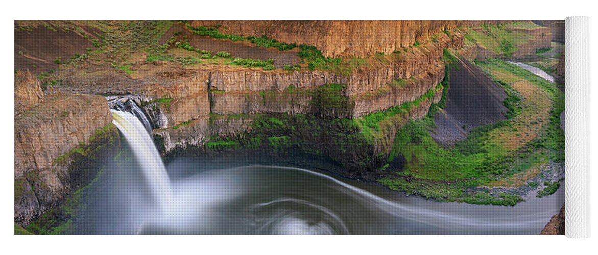 Palouse Falls Yoga Mat featuring the photograph Spring Sunset at Palouse Falls by Kristen Wilkinson