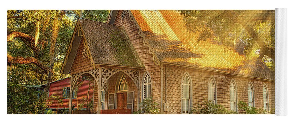 Church Yoga Mat featuring the photograph St. James Santee Episcopal Chapel of Ease by Kathy Baccari