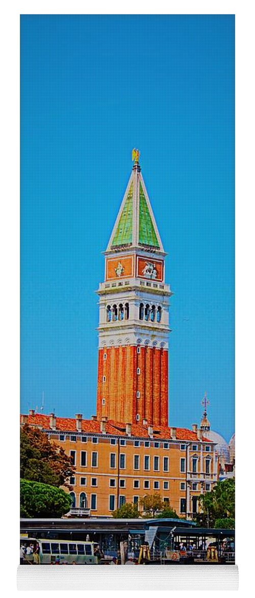 Venice Yoga Mat featuring the photograph Venice Bell Tower by Loretta S