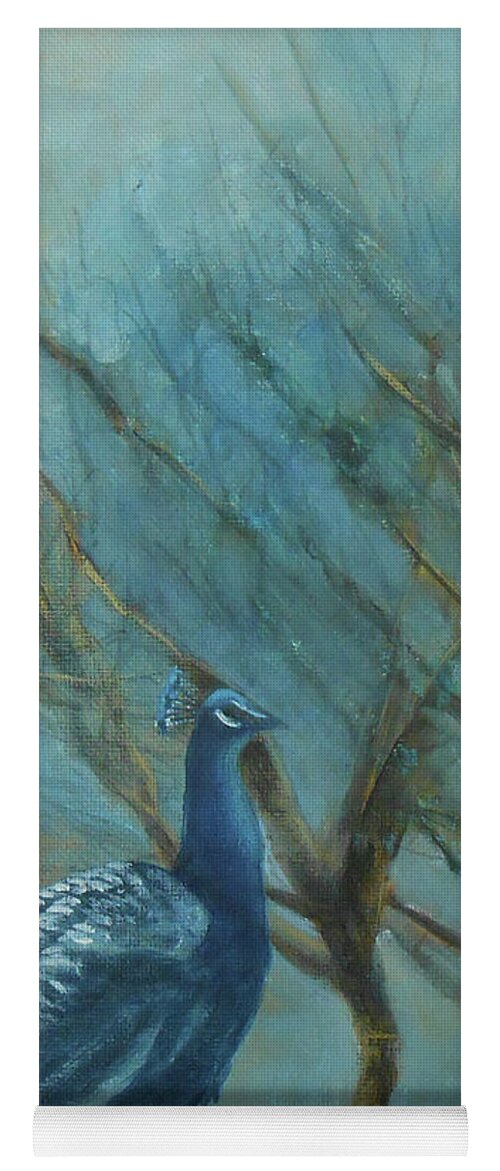 Standing Tall Peacock Yoga Mat featuring the painting Standing Tall by Jane See