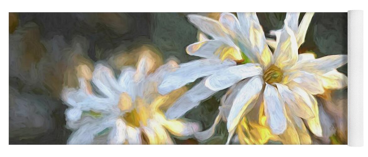 Flower Yoga Mat featuring the digital art Star Magnolia by Barry Wills