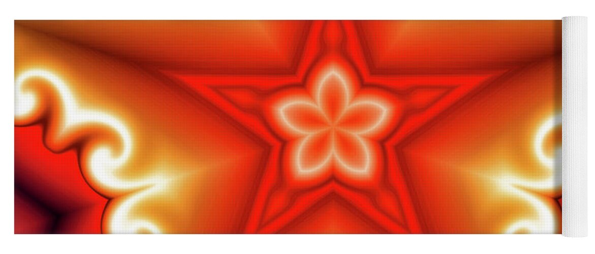Star Yoga Mat featuring the digital art Starflower by Bill King