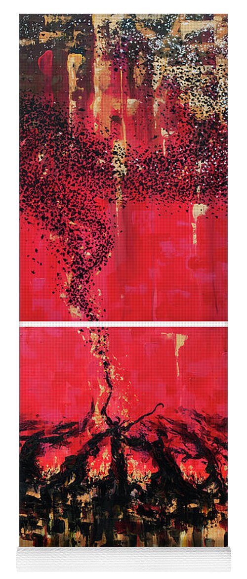Starlings Yoga Mat featuring the painting Starling, Darlings by Carlos Flores