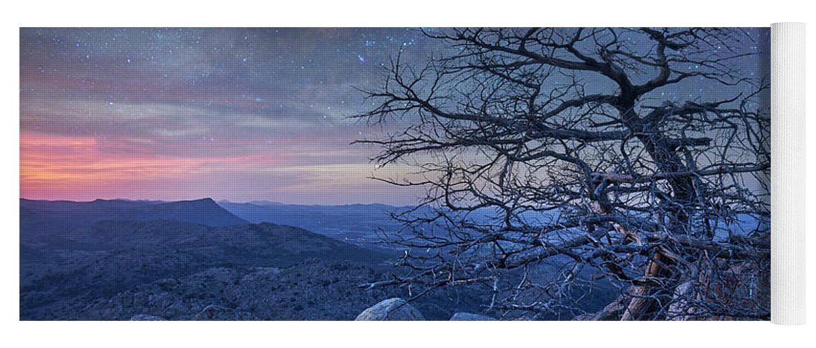 00559646 Yoga Mat featuring the photograph Stars Over Pine, Mount Scott by Tim Fitzharris