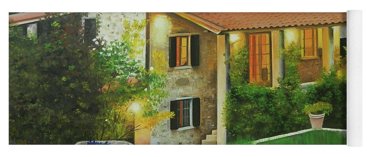 Mediterranean Art Yoga Mat featuring the painting Country Retreat by Kenneth Harris
