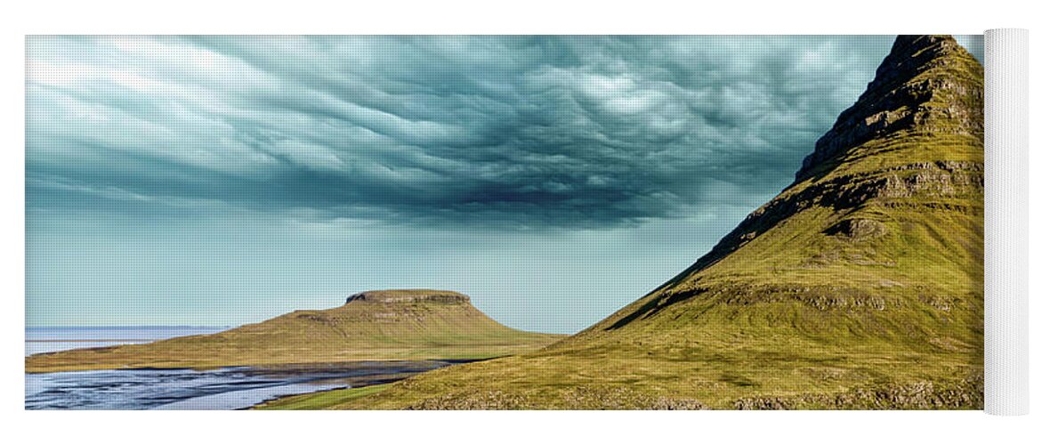 Iceland Yoga Mat featuring the photograph Stormy Church Mountain by David Letts