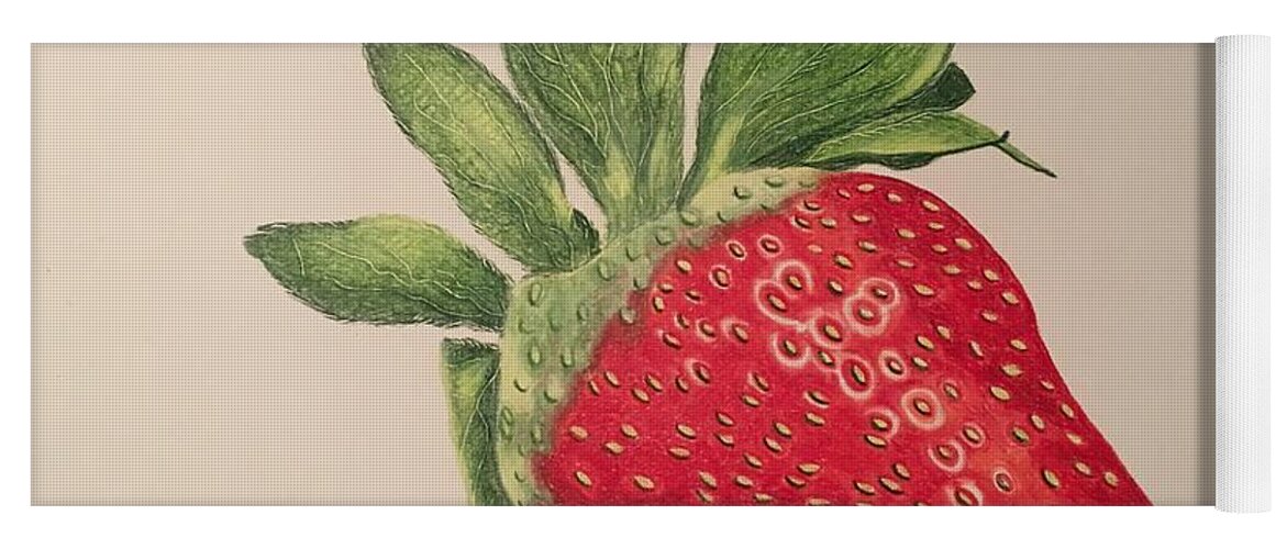 Fruit Yoga Mat featuring the drawing Strawberry by Colette Lee